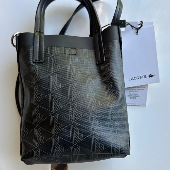 Lacoste Black Patterned Crossbody Bag - Picture 8 of 10